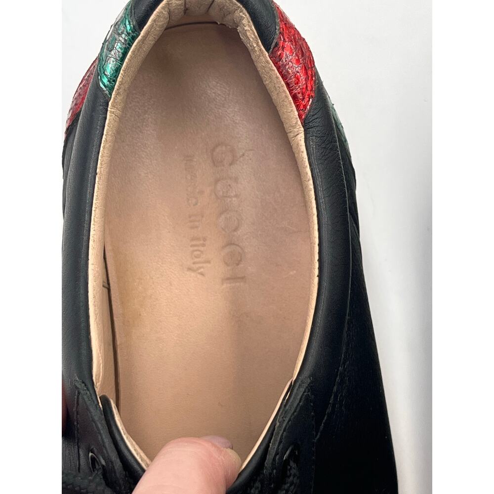 GUCCI Mens Black Bambi Marmont Leather Low Sneaker Trainers Shoes Sz m6.5/8w‎ - Picture 8 of 14